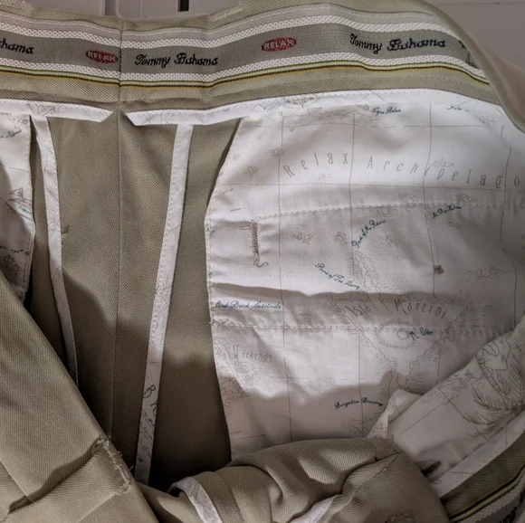 Men's Tommy Bahama Silk Khaki Pants - Picture 3 of 4